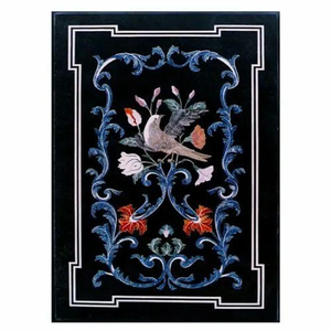 Table de chevet en marbre vert avec incrustation de nacre, modèle de fleur artisanal personnalisé, art populaire indien, travail en pierre, pour la Saint-Valentin - Product Image 2