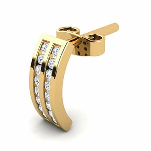 Pendiente de tuerca de diamante cultivado en laboratorio de corte redondo de plata 925 para hombres, regalo romántico de compromiso mínimo clásico para boda o fiesta - Product Image 6