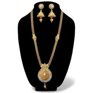 Kriaa Fine Jewelry Sets Plaqué Or Blanc Pierre Autrichienne Long Collier Haram 1107906A - Product Image 1
