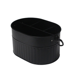 Acheter finition or de qualité supérieure caddie ovale en métal galvanisé avec séparateurs avec manche en bois avec conception de corde à vendre - Product Image 1