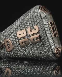 Anillo Unisex de Plata 925 con Incrustaciones de Diamantes Moissanite VVS, Diseño Cuadrado Personalizado con Letra, Estilo Hip Hop Brillante - Product Image 6