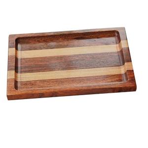 Plat de service en bois de forme rectangulaire fabriqué à la main décoration de table de fête de mariage plateau de service en bois de concepteur de restauration - Product Image 6