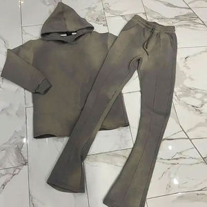 ชุดวอร์มเสื้อฮู้ดสำหรับผู้ชายชุดวอร์มซักลายกรดซีดแสงแดดออกแบบได้ตามต้องการเสื้อผ้าแนวสตรีทมีฮู้ดและกางเกงวอร์มในชุดวอร์มเทอร์รี่ - Product Image 6