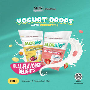 ALORBIO Yogurt Drops Combo Pack Probiotique Solide 5,5 Milliards de UFC Saveur Fruitée Sans Sucre Pastilles Mentholées à Boire - Product Image 2