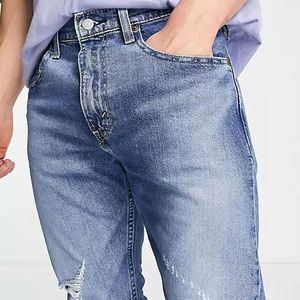 กางเกงยีนส์ทรงสกินนี่เข้ารูปสำหรับผู้ชายคอลเลคชั่นฤดูหนาวกางเกงยีนส์ซักสไตล์วินเทจปักตามสั่ง - Product Image 3