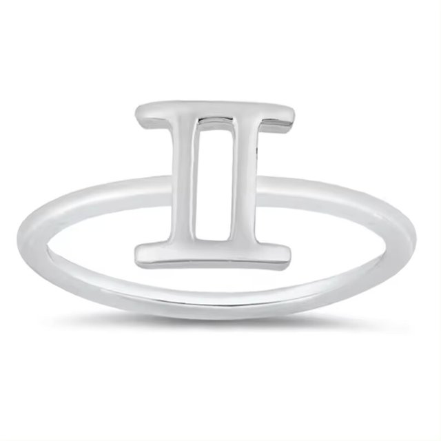 925 Sterling Silver Gemini Star Sign Plain Silver Ring Jewelry Wholesale Gold Silver Plated Minimalist Rings for Men Women