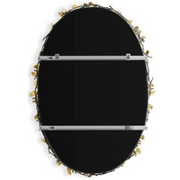 Cadre de miroir ovale décoratif en aluminium avec verre fantaisie Stockage de nourriture de luxe de qualité supérieure pour la maison et l'hôtel