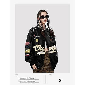 Veste en cuir PU de moto de course respirante noire de qualité supérieure pour hommes Logo de patch de broderie personnalisé de haute qualité toutes saisons - Product Image 3