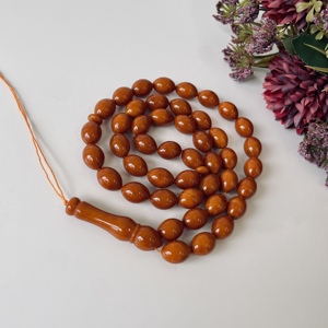 Perles de prière islamiques vintage marron, 45 perles d'ambre de la Baltique, Tasbih - Product Image 6