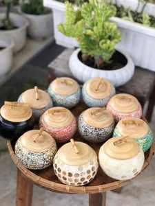 Pot en bambou fait main avec incrustation de nacre pour souvenir, rangement et cadeau, Vietnam - Product Image 6