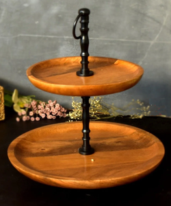 Soporte de pastel de madera y Metal, mesa de comedor, decoración superior, pastel de cumpleaños, soporte para servir pasteles, alta venta de pastel de frutas - Product Image 6