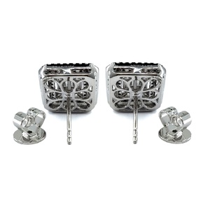 Livraison rapide, bijoux au design romantique, meilleure qualité, or blanc massif 18 carats, diamant naturel, boucles d'oreilles classiques pour femmes - Product Image 2