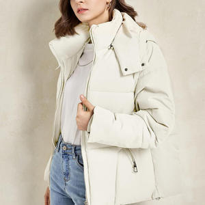 Vestes d'hiver unisexes personnalisées avec logo imprimé coupe-vent et capuche réglable pour hommes et femmes vêtements de plein air - Product Image 5