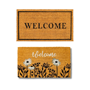 Alfombras de bienvenida de fibra de coco hechas a mano sostenibles con alfombrilla de puerta de fibra de coco de Vietnam de PVC con opción de forma personalizada - Product Image 1