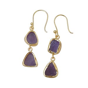 ต่างหูอะมีทิสต์ชุบทองแบบห้อยคู่ สำหรับผู้ค้าส่ง ผู้จัดจำหน่าย และการจัดหาสินค้าทั่วโลก - Product Image 2