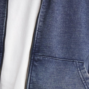 Latest Fashion Men's Casual Zipper Acid Wash Solid 100% Cotton Winter Street Style Long Sleeve Hoodies - Product Image 6