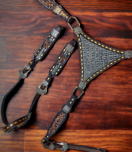100% véritable véritable argentine cuir de vache Western Headstall pour cheval tous les saisonniers fantaisie cheval Headstalls ensemble avec Thunderbird - Product Image 3