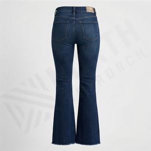 Custom <b>Women</b> High Waist Bell Bottom Wide Leg <b>Jeans</b> Breathable Cotton Fashion Wear Flared Style Premium Trendy Ladies Trousers - Product Image 2