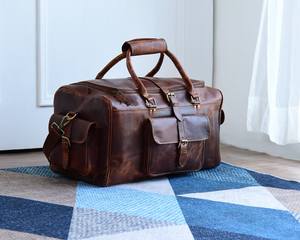 Genuine Leather Travel Duffle Bags Best Manufacturer Custom Logo Leather Made Duffle Bags Fashion Custom Logo Duffle Bags - Product Image 1