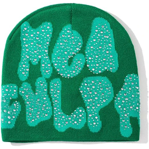 Bonnet en tricot acrylique d'hiver fabriqué en usine OEM, étiquette privée, haute qualité, logo brodé 3D personnalisé, bonnet jacquard - Product Image 5