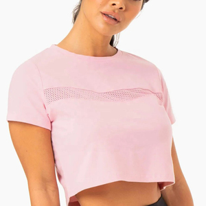 Wholesale Sports <b>Women</b> 100% Cotton Workout Crop <b>Tops</b> for Gym <b>Women</b> Running Fitness Workout Crop <b>Tops</b> High Quality - Product Image 4