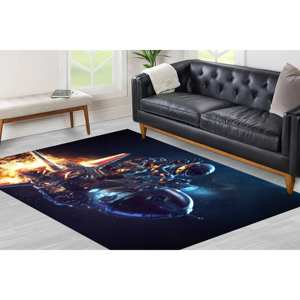 Alfombra con Estampado de Astronauta - Diseño Moderno y Abstracto para Habitación de Niños, Regalo para el Hogar, Alfombra Delgada No Tejida - Product Image 2