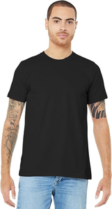 Camiseta de cuello redondo de algodón 100% para hombre, cuello redondo ligero de secado rápido, hombro caído ajustado con serigrafía, cuello de patrón sólido - Product Image 3