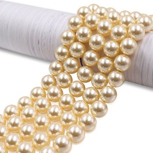 Precio al por mayor, cuentas de piedra Natural coloridas de alta calidad, perlas de concha de cristal, perlas de cristal de marfil sueltas para hacer rosarios - Product Image 1