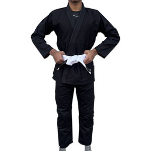Uniforme de Jiu Jitsu Negro Hecho a Medida, Kimono de Tejido Perla de 450 Gsm con Artes Marciales Personalizadas - Product Image 2