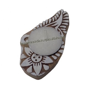 Handmade Wooden Tea <b>Light</b> Holder Hand <b>Crafted</b> Lighting Decor for Wedding Diwali Christmas - Product Image 1