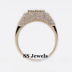 VVS Moissanite Diamond Baguette Prong Set Unisex Pinky Anillo de compromiso Chapado en rodio 925 Plata Iced Hip Hop Style SS Jewels - Product Image 3
