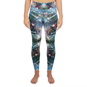Lightweight High Quality Elastic Waist Yoga Leggings All Over Sublimation Printing Custom Fitness Gym <b>Tights</b> - Product Image 6
