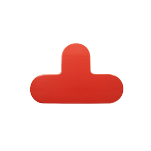 LongLife Rounded HD - Marcatura del pavimento T-piece, autoadesivo 90mm, Rosso, 20 pz / confezione - LGRHD-90-T-01 - Product Image 1