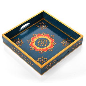 Bandeja de Madera Natural Artesanal con Impresión Personalizada para el Hogar y la Mesa de Comedor, Diseño Elegante para Servir y Decorar - Product Image 2