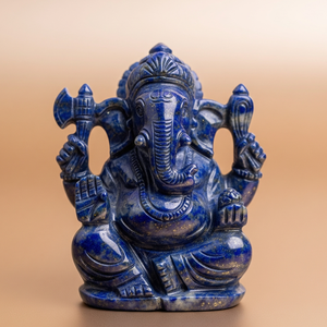 Estatua de Ganesha hecha a mano, figurita de lapislázuli, cristal de cuarzo, pulsera de Chakra, Ágata tallada, piedra preciosa, recuerdo curativo - Product Image 4