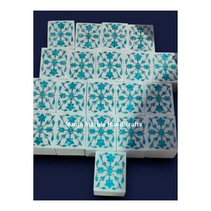 Cajas con incrustaciones de mármol MOP verde de diseño aleatorio con producto hecho a mano Total para fines de joyería y artículos de regalo - Product Image 1