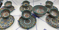 Ensemble de table en céramique marocaine fait main, peint à la main, service de table en céramique de Fès, décoration pour la maison