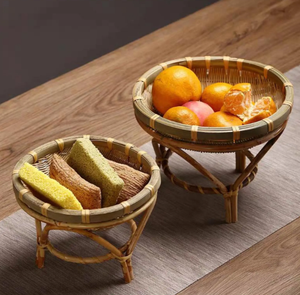 Mini bandeja de bambú tejida-Soporte de alimentos ecológico-Artesanía vietnamita VIET FARGIMEX - Product Image 3