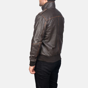 Chaqueta Casual de Cuero Genuino Auténtico con Cuello Alto, Impermeable para Clima Frío, Ideal para Pedidos al por Mayor, Resistente y de Ajuste Elegante - Product Image 2