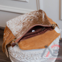Nouveau Style occidental cheveux sur cacher fourrure en cuir véritable frange sacs haute qualité Boho Style femmes en cuir véritable frange sacs à bandoulière