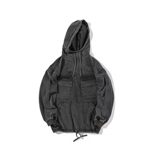 Sweats à capuche oversize personnalisés High Street pour hommes, lavage à l'acide, broderie, impression sérigraphique, polaire, faible MOQ pour sweats à capuche d'hiver pour hommes - Product Image 3
