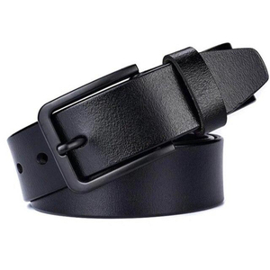 Ceinture en cuir de vache véritable de style de la mode des hommes avec la goupille en acier pour la boucle importée du Pakistan - Product Image 6