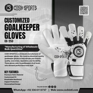 Gants de gardien de but de haute qualité, design anti-éclaboussures, coupe négative, ajustables, respirants, en latex blanc, paume élastique, bracelet élastique - Product Image 6