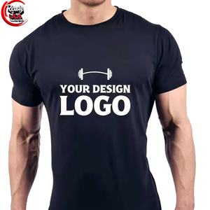 เสื้อยืดผู้ชายเข้ารูปคอกลมผ้าโพลีเอสเตอร์สแปนเด็กซ์แห้งเร็วสำหรับฝึกกีฬาขายส่ง - Product Image 2