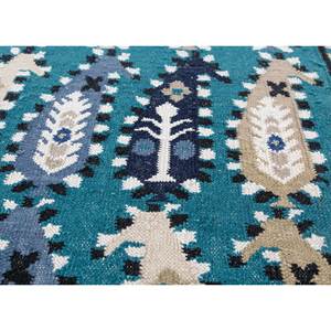 Tapis en laine tissés à plat bleus bédouins pour la décoration intérieure ADWL-23001 - Product Image 3