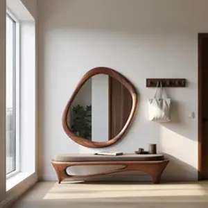 Espejo de Pared de Madera Reciclada de Alta Calidad con Espejo Decorativo Hecho a Mano para Sala de Estar, Entrada y Comedor - Product Image 1