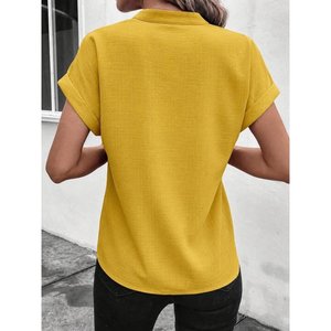 เสื้อเบลาส์สตรีแขนสั้นคอจีน รุ่นโซเฟีย 35753 - สีเหลือง - Product Image 3