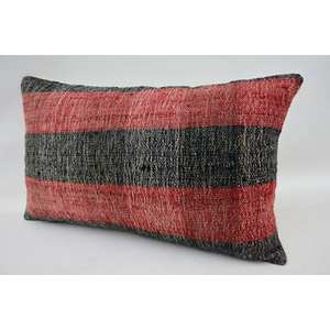 หมอนหนุนคอขนสัตว์สีแดงสไตล์วินเทจขนาด12x20นิ้วทันสมัยไม่ลื่นถอดออกได้เป็นมิตรกับสิ่งแวดล้อม - Product Image 3