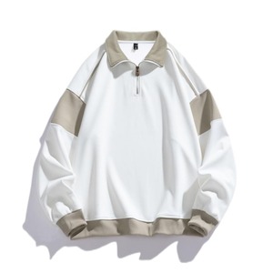 Sudadera con cuello levantado para hombre, diseño personalizado, resistente, media cremallera, hombro suelto, tejido de punto bordado - Product Image 2