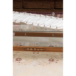 Camino de Mesa de Lino Blanco Hecho a Mano de 50x150cm, Bordado con Cuentas, Decoración Geométrica de Lujo para el Hogar - Product Image 4